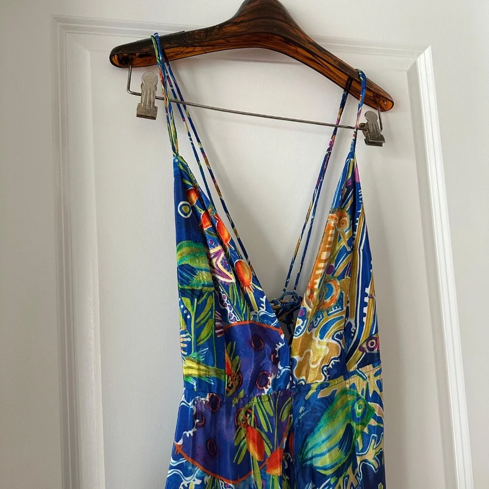 Farm Rio Blue Sea Life Sleeveless Maxi Dress - Picture 2 of 9